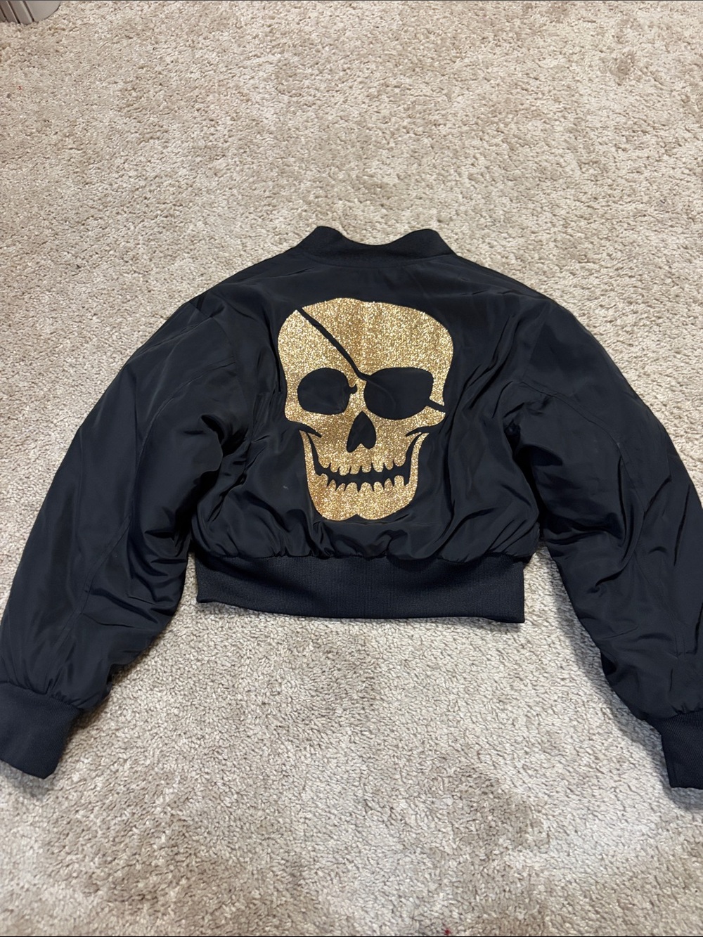 Art Class Gold Skull Bomber Jacket Medium (8) Halloween